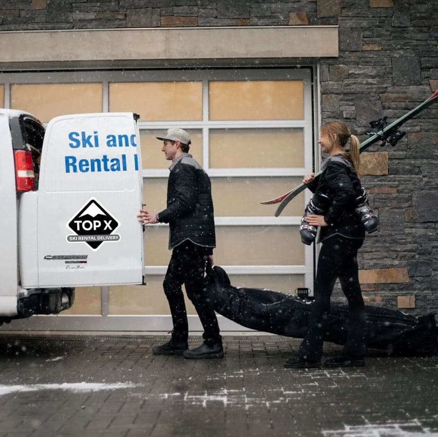 Top X staff collecting ski gear at the end of a rental
